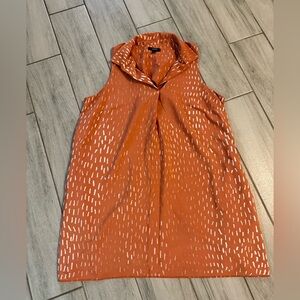 Alfani Terracotta Sleeveless Top with White Accents